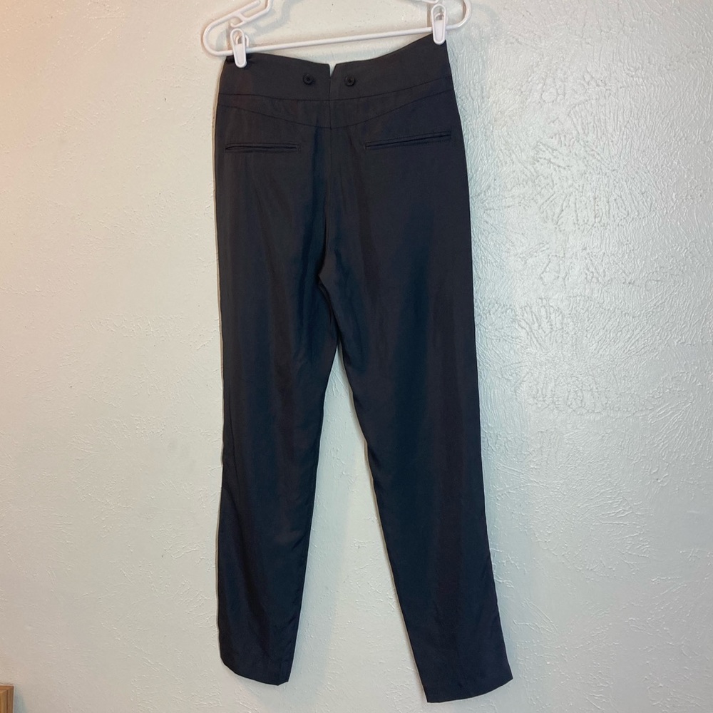 Helmut Lang Dress Pants Gray Tapered Leg Pleated High Waisted Loden size 2 - Picture 6 of 15